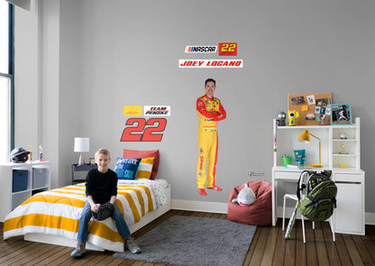 Joey Logano - RealBig Driver Collection - Official NASCAR - Reusable Vinyl Wall Decals