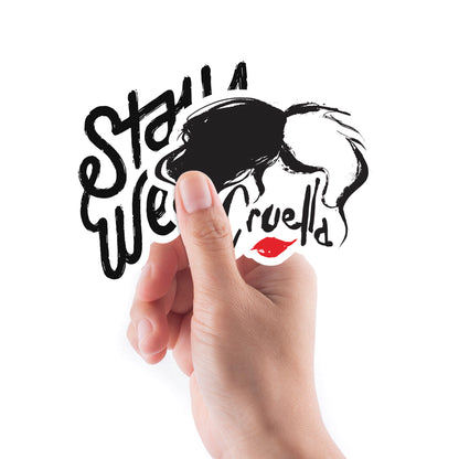 Sheet of 4 -Cruella: Stay Weird Minis        - Officially Licensed Disney Removable Wall   Adhesive Decal