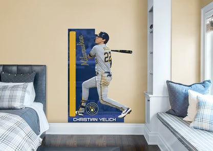 Milwaukee Brewers: Christian Yelich  Growth Chart        - Officially Licensed MLB Removable Wall   Adhesive Decal