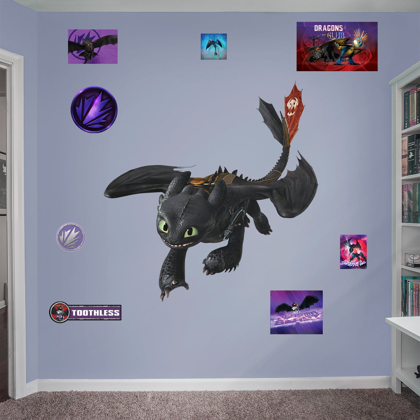 How to Train Your Dragon 3D Wall Decal, Toothless, Hiccup, Wall