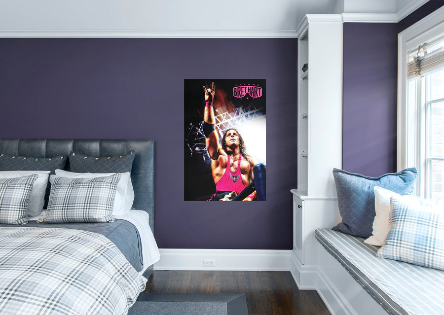 Bret Hitman Hart - Peel & Stick Poster - Official WWE - Reusable Vinyl Wall Decal