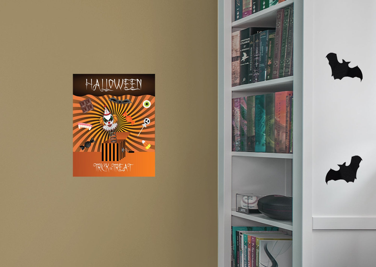 Halloween: Clown in the Box Mural        -   Removable Wall   Adhesive Decal