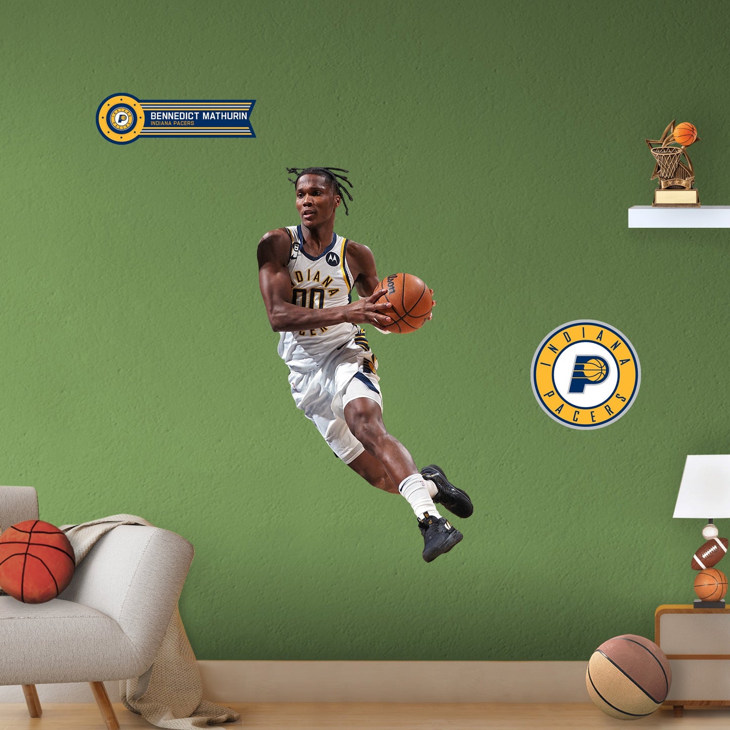 Indiana Pacers: Bennedict Mathurin - Officially Licensed NBA Removable Adhesive Decal