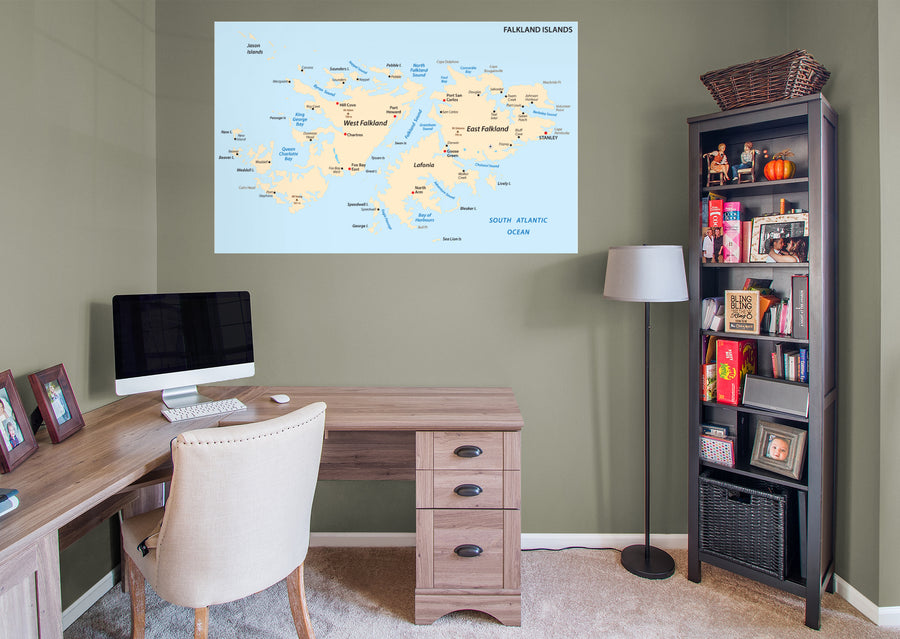 Maps of South America: Falkland Islands Mural        -   Removable     Adhesive Decal