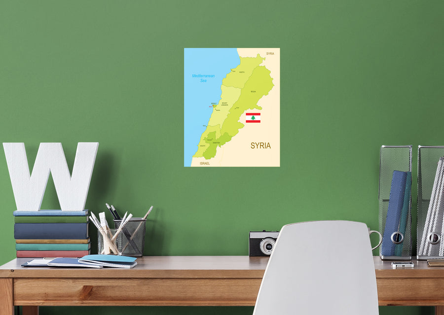 Maps of Asia: Lebanon Mural        -   Removable Wall   Adhesive Decal