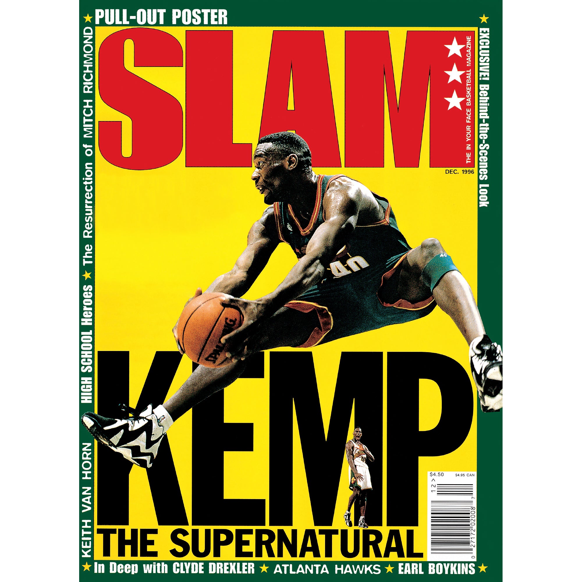 Seattle Supersonics Shawn Kemp SLAM Magazine December 1996 Cover Mura