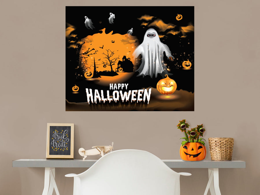 Halloween:  Ghosts Mural        -   Removable Wall   Adhesive Decal