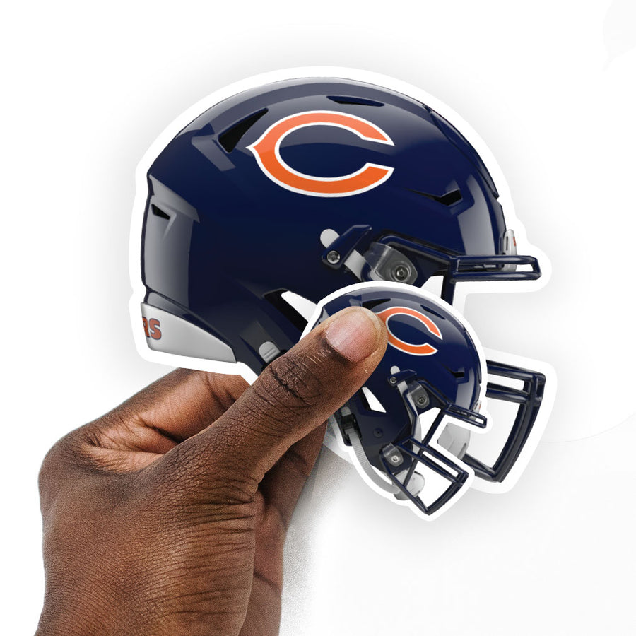 Chicago Bears - 5 Helmet Minis (Mixed Sizes) - Official NFL - Reusable Vinyl Decals