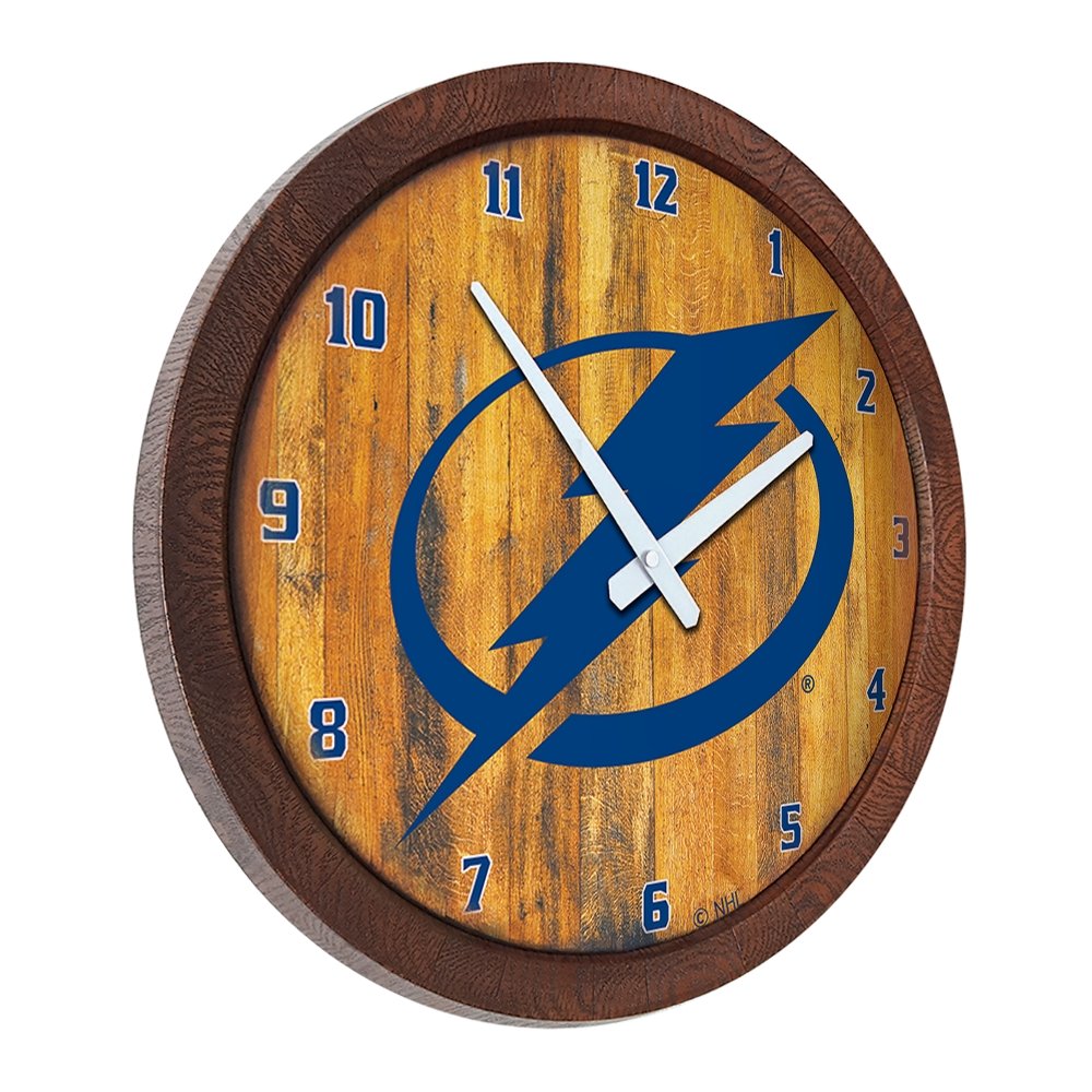 Tampa Bay Lightning: "Faux" Barrel Top Wall Clock - The Fan-Brand