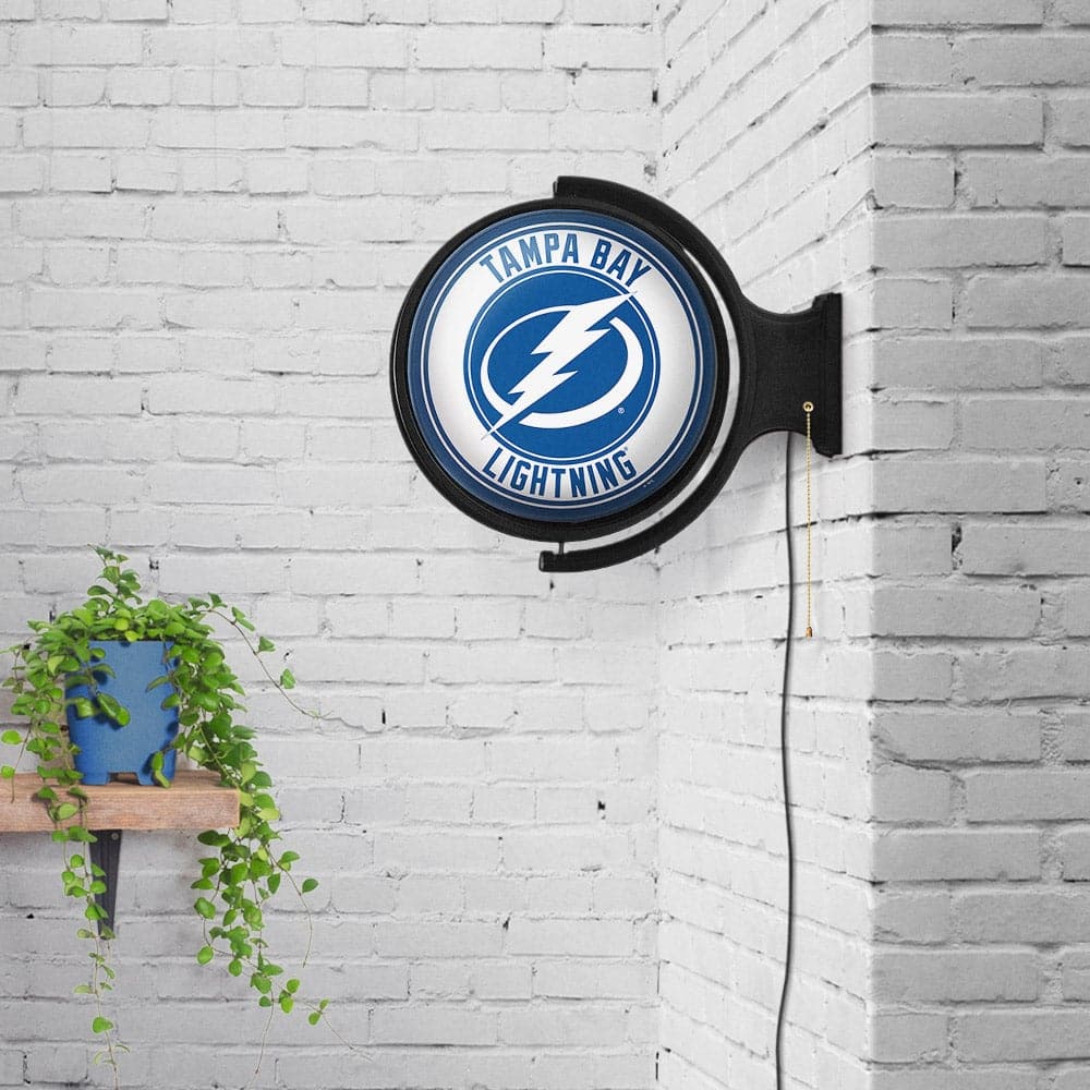 Tampa Bay Lightning: Original Round Rotating Lighted Wall Sign - The Fan-Brand