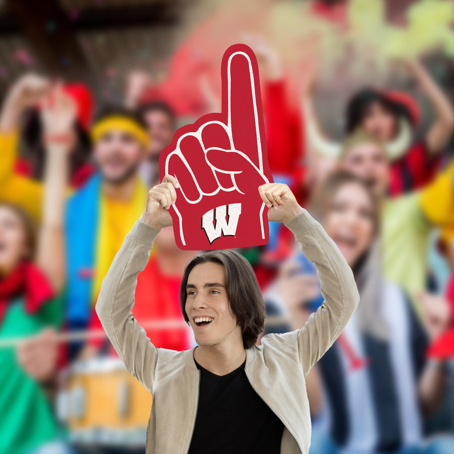 Foam Finger - Big Head - Official NCAA - Wisconsin Badgers - Foam Core Cutout