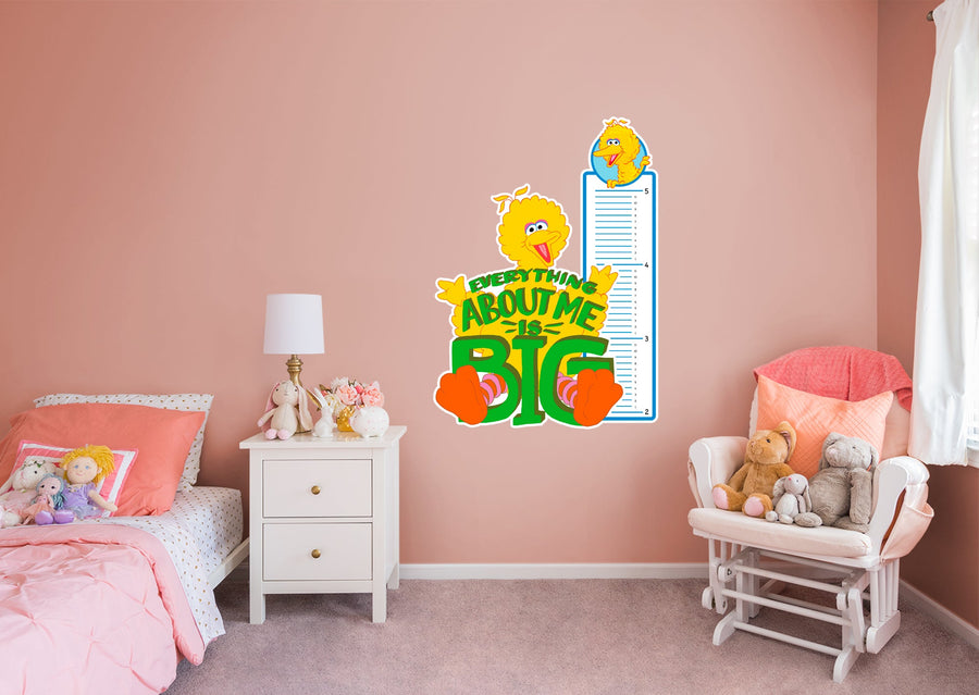 Big Bird - Growth Chart - Official Sesame Street - Reusable Vinyl Wall Decal