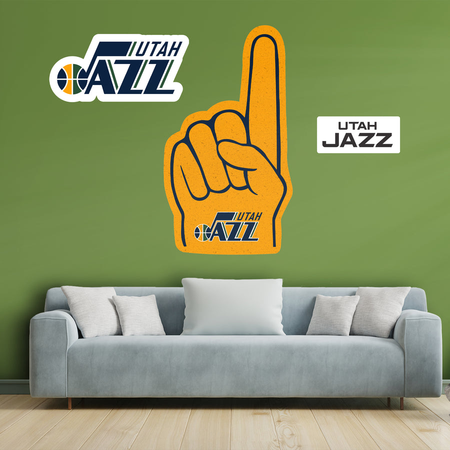 Utah Jazz - RealBig Foam Finger Collection - Official NBA - Reusable Vinyl Wall Decals #1