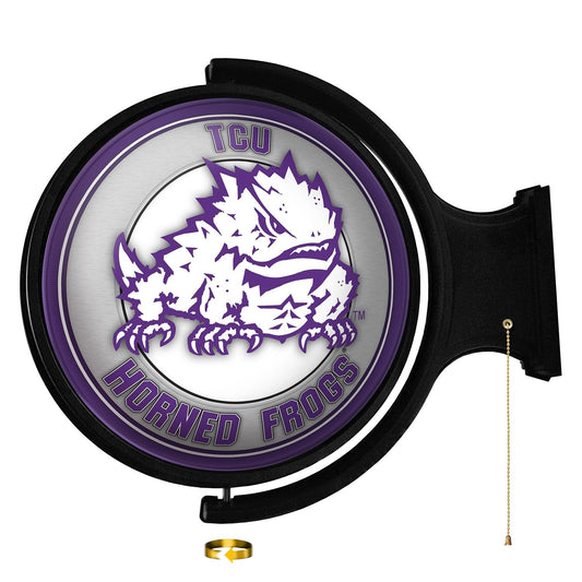 TCU Horned Frogs: Mascot - Original Round Rotating Lighted Wall Sign - The Fan-Brand