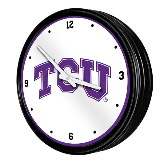 TCU Horned Frogs: Retro Lighted Wall Clock - The Fan-Brand