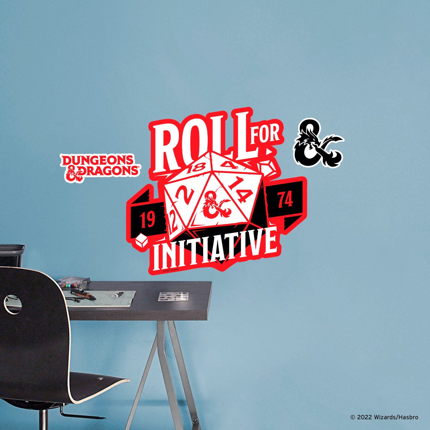 Dungeons & Dragons: Roll For Initiative Icon - Officially Licensed Hasbro Removable Adhesive Decal