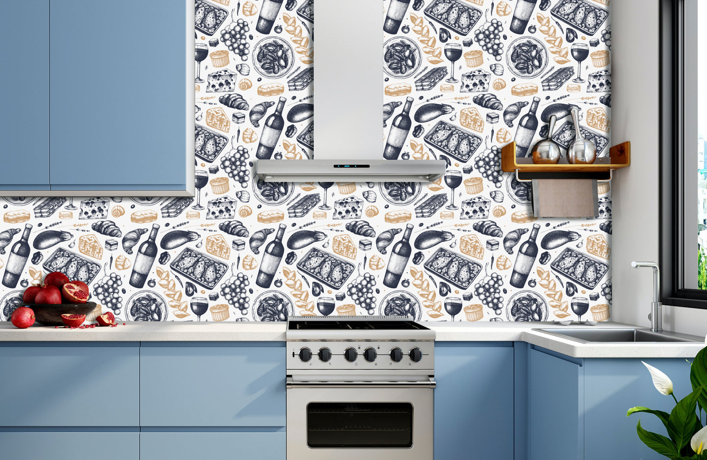 Food & Drink:  Love That French Cuisine        -    Peel & Stick Wallpaper