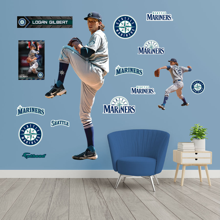 Logan Gilbert - RealBig Collection - Official MLB - Seattle Mariners - Reusable Vinyl Wall Decals