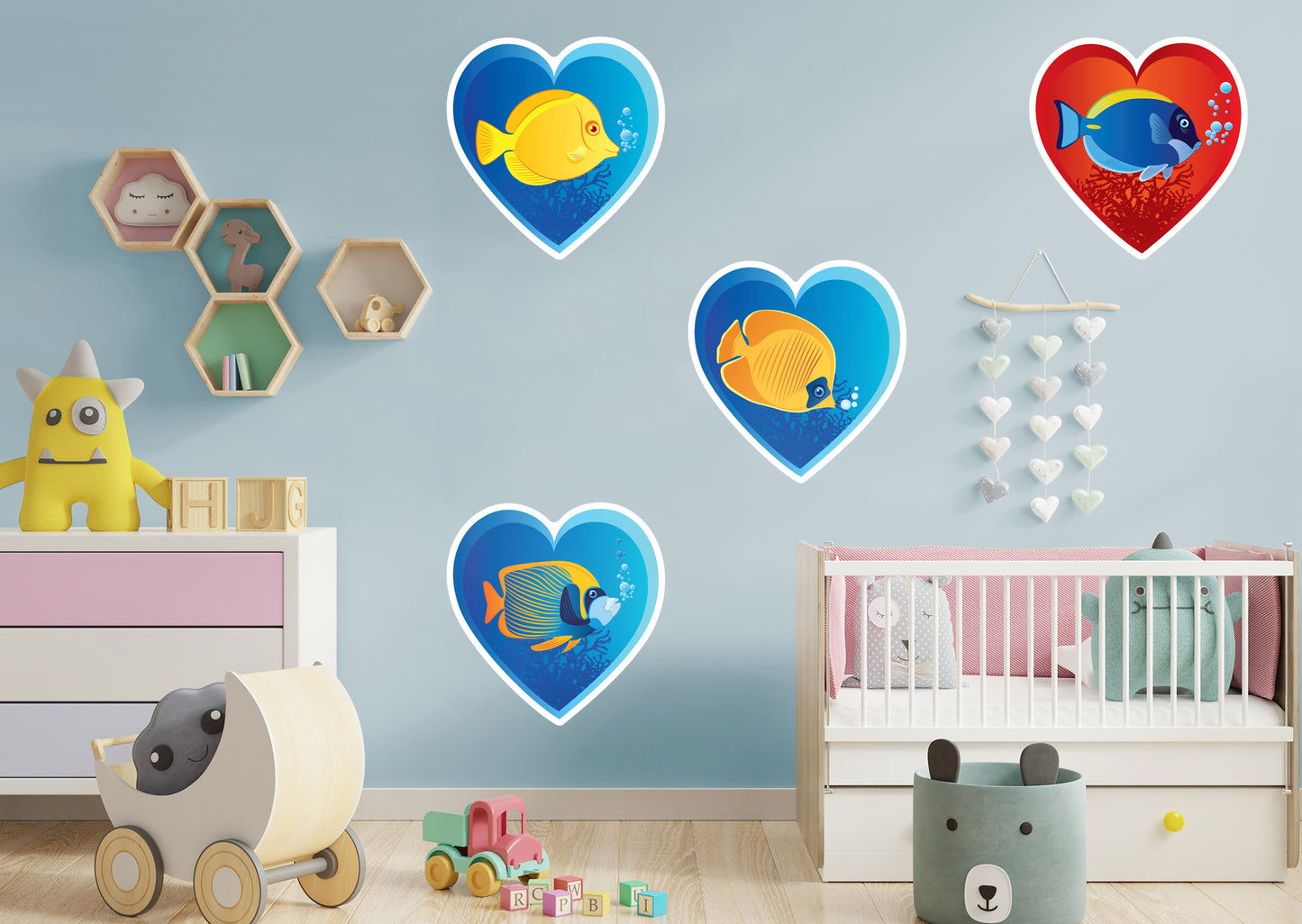 Nursery:  Fish Love Collection        -   Removable Wall   Adhesive Decal