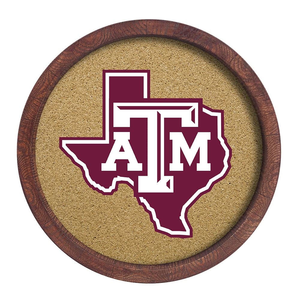 Texas A&M Aggies: Texas - "Faux" Barrel Framed Cork Board - The Fan-Brand