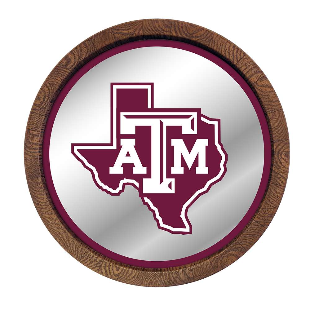 Texas A&M Aggies: Texas - "Faux" Barrel Top Mirrored Wall Sign - The Fan-Brand