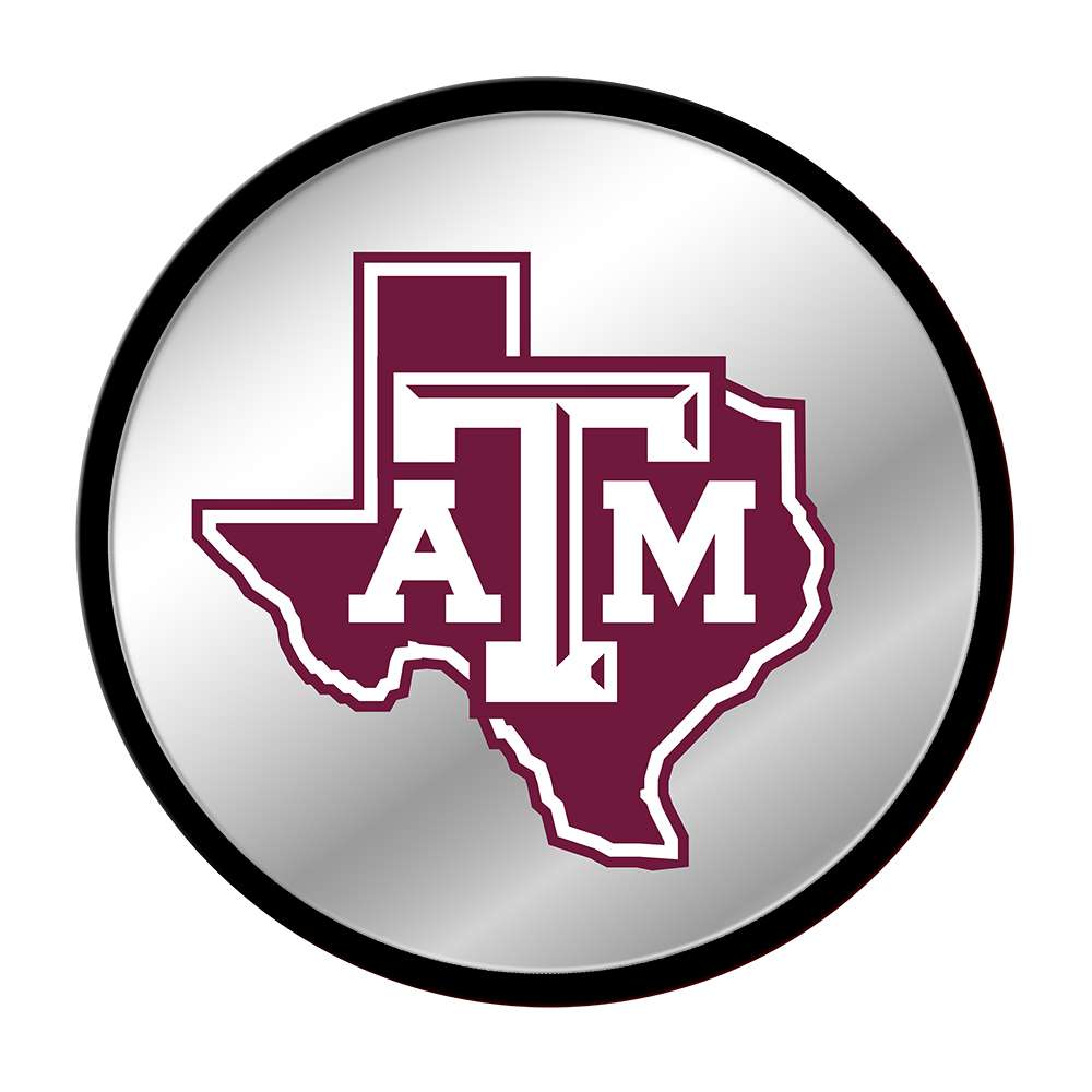 Texas A&M Aggies: Texas - Modern Disc Mirrored Wall Sign - The Fan-Brand