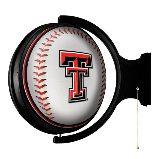 Texas Tech Red Raiders: Baseball - Round Rotating Lighted Wall Sign - The Fan-Brand