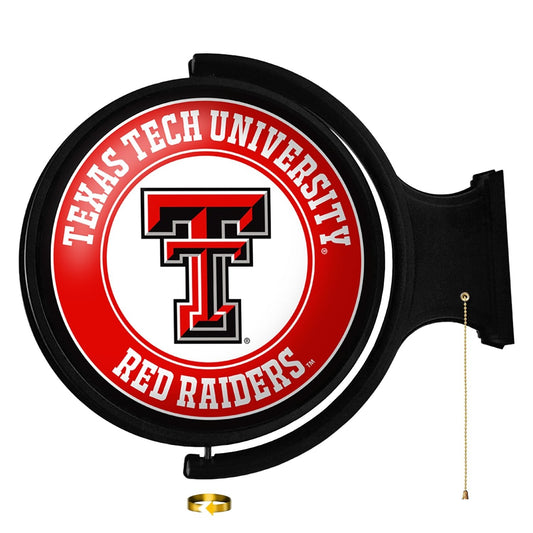 Texas Tech Red Raiders: Original Round Rotating Lighted Wall Sign - The Fan-Brand
