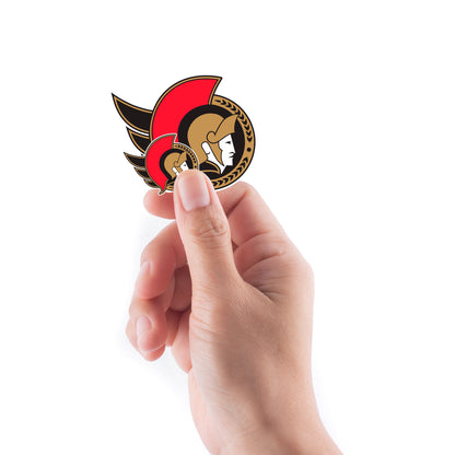 Sheet of 5 -Ottawa Senators:  2021 Logo Minis        - Officially Licensed NHL Removable    Adhesive Decal