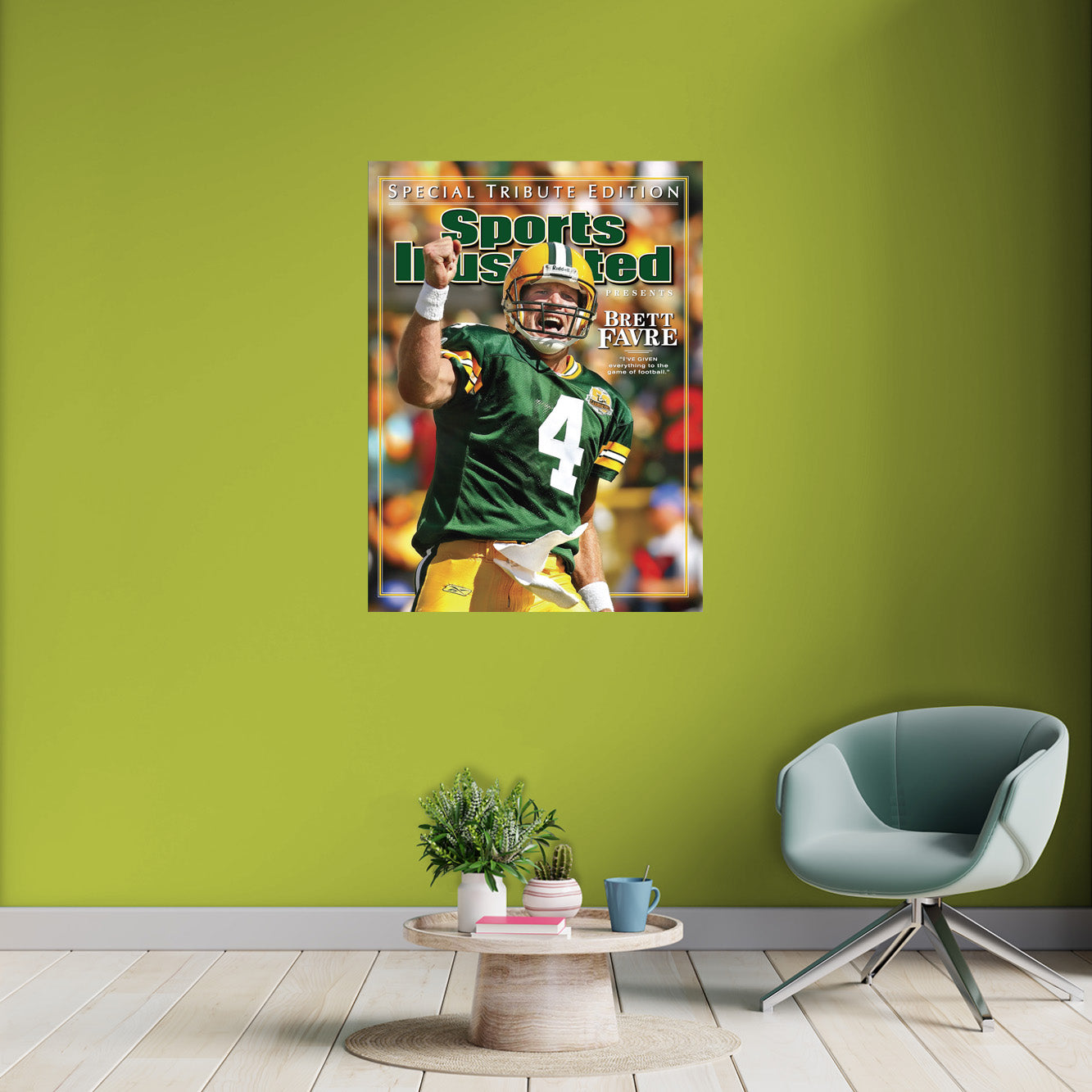 Green Bay Packers: Brett Favre Special Tribute Edition Sports Illustrated Cover - Officially Licensed NFL Removable Adhesive Decal
