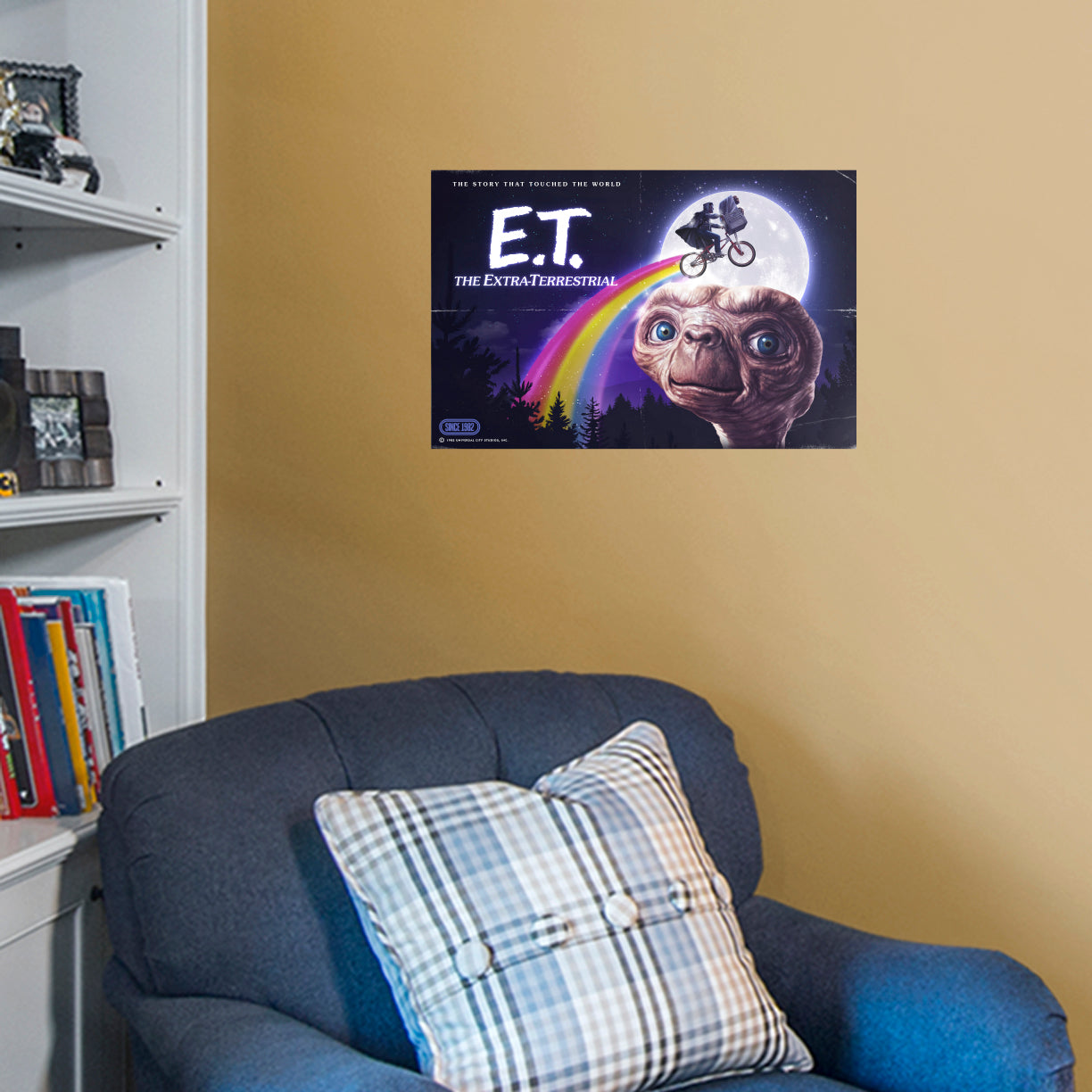 E.T.: E.T. Distressed Rainbow 40th Anniversary Graphic Poster - Officially Licensed NBC Universal Removable Adhesive Decal