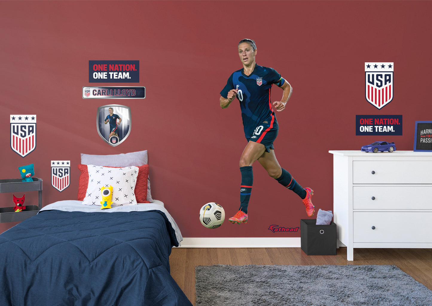 Carli Lloyd  RealBig        - Officially Licensed USWNT Removable Wall   Adhesive Decal