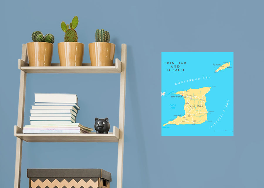 Maps of North America: Trinidad and Tobago Mural        -   Removable Wall   Adhesive Decal