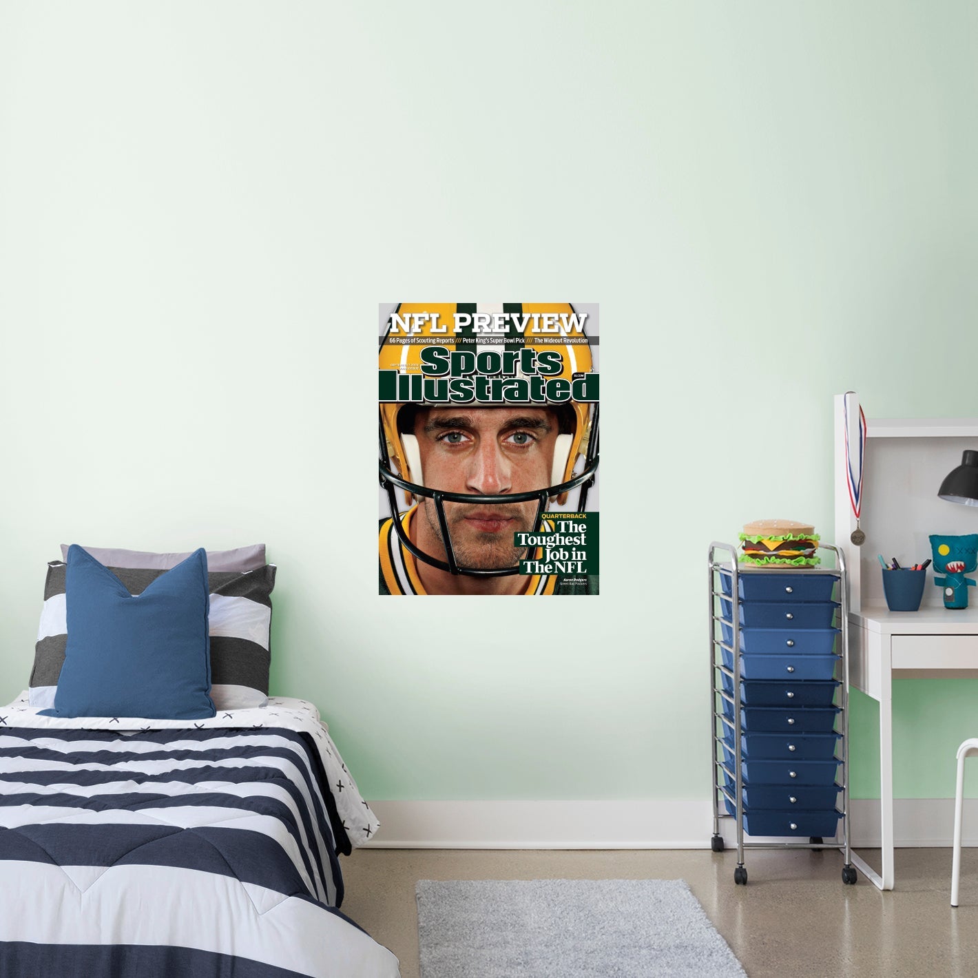 Green Bay Packers: Aaron Rodgers September 2009 Sports Illustrated Cover - Officially Licensed NFL Removable Adhesive Decal