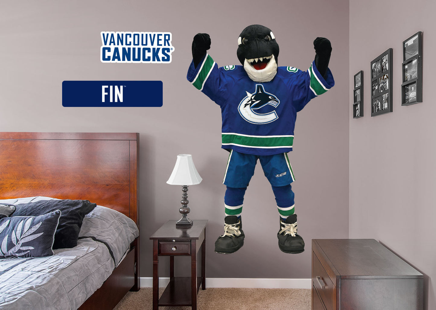 Vancouver Canucks: Fin  Mascot        - Officially Licensed NHL Removable Wall   Adhesive Decal