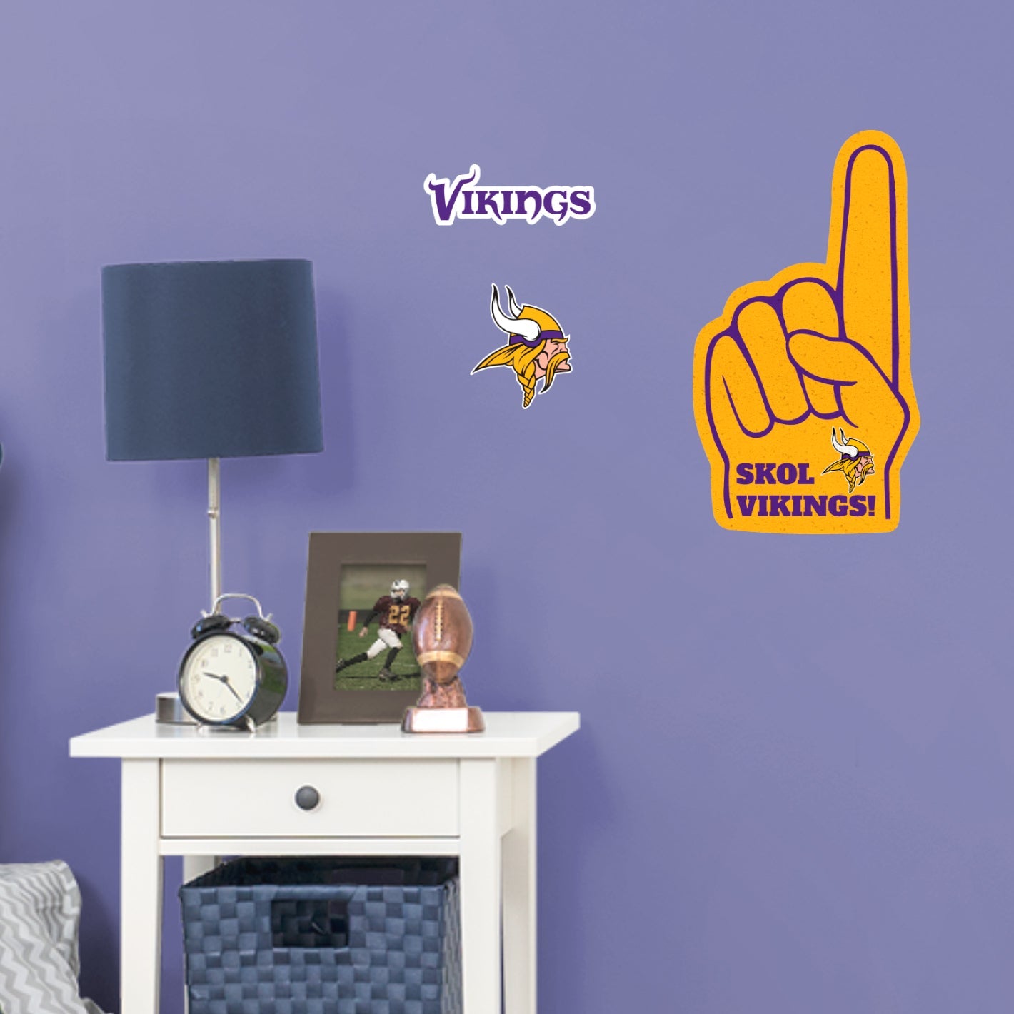 Minnesota Vikings: Foam Finger - Officially Licensed NFL Removable Adhesive Decal