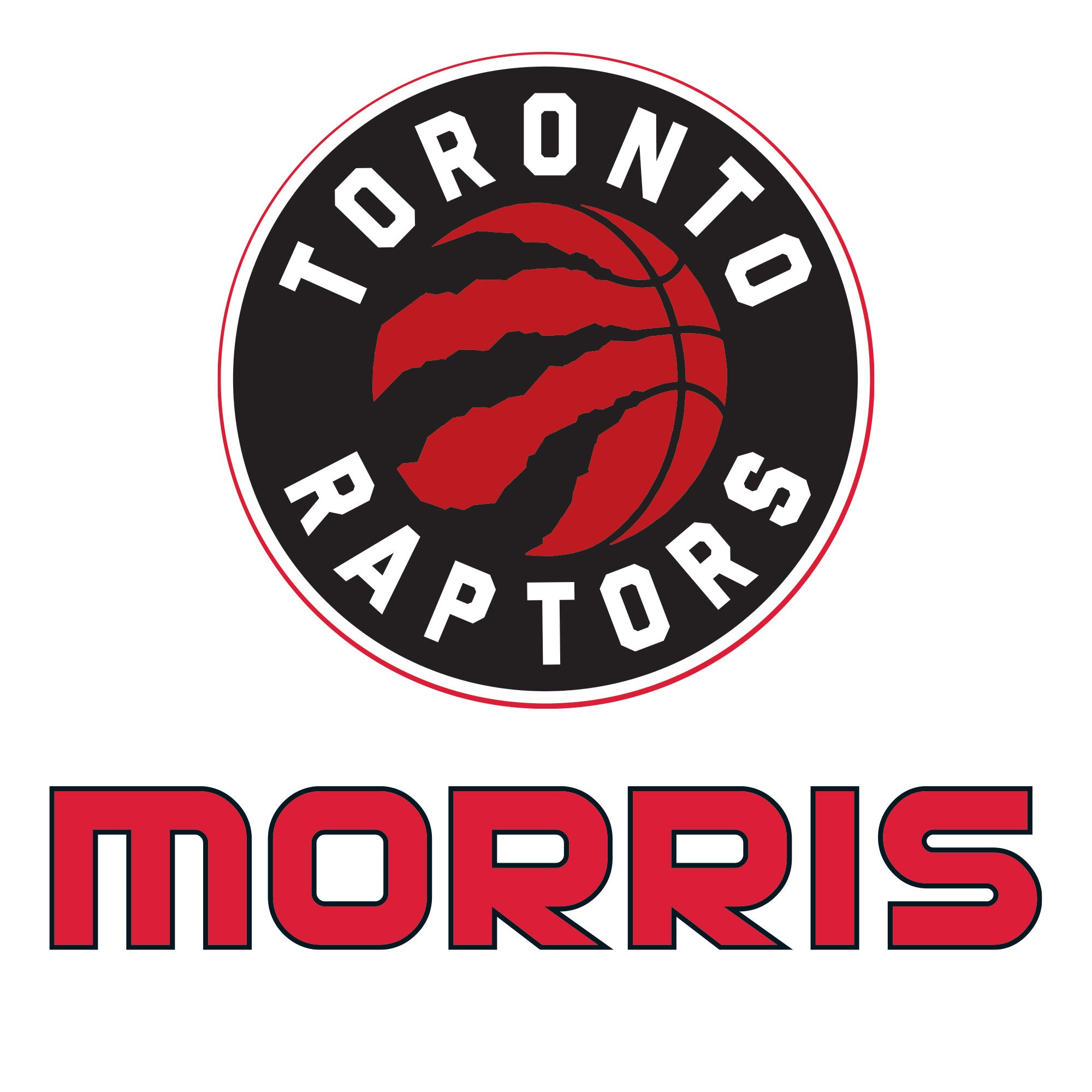 Toronto Raptors - Stacked Logo - With Personalized Name - Red Text - O ...