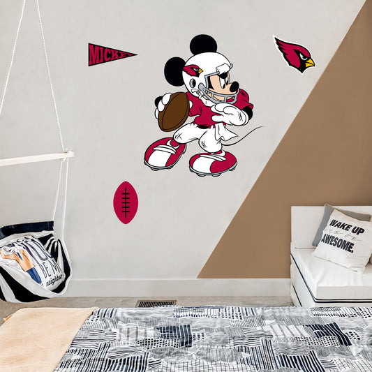 Arizona Cardinals: Mickey Mouse         - Officially Licensed NFL Removable     Adhesive Decal
