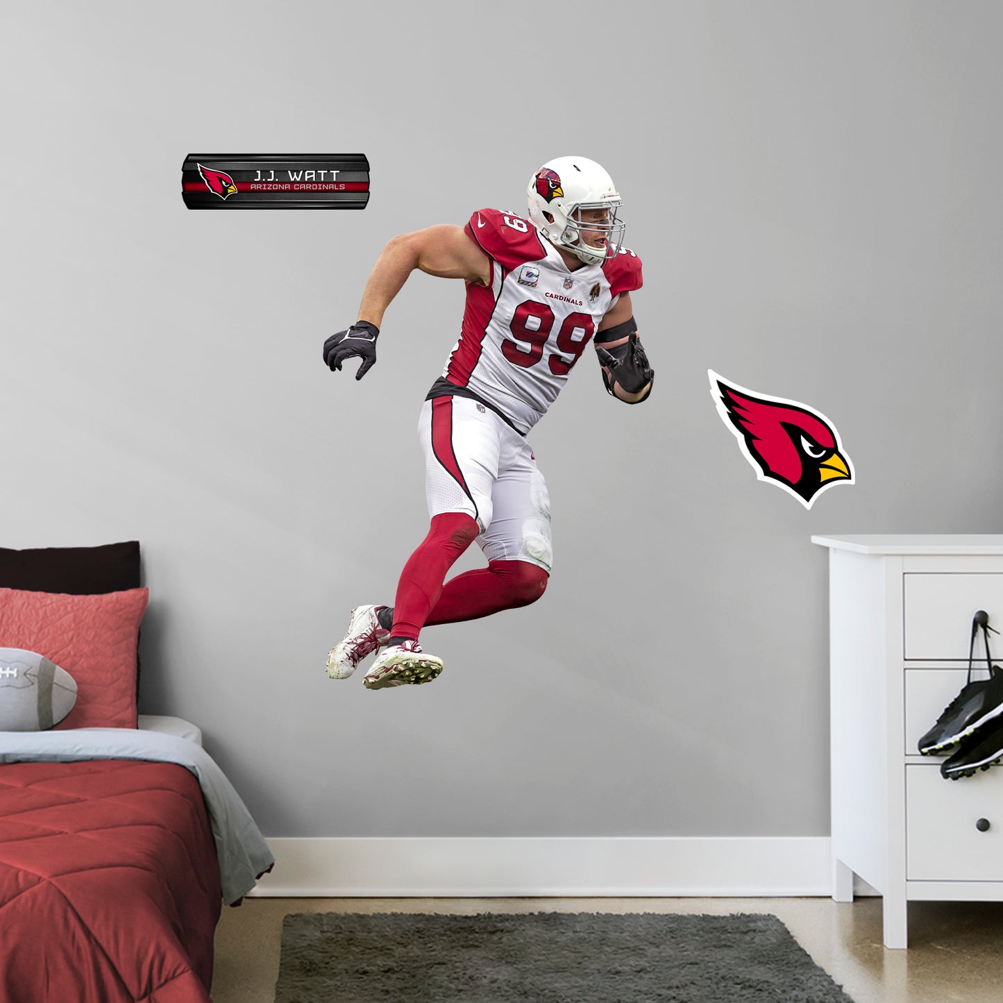 Arizona Cardinals: J.J. Watt - Officially Licensed NFL Removable Adhesive Decal