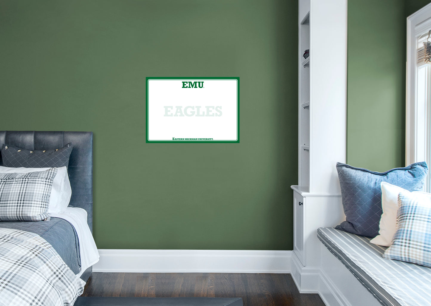 Eastern Michigan Eagles:  Dry Erase Whiteboard        - Officially Licensed NCAA Removable Wall   Adhesive Decal