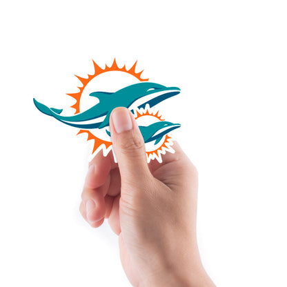 Sheet of 5 -Miami Dolphins:   Logo Minis        - Officially Licensed NFL Removable Wall   Adhesive Decal