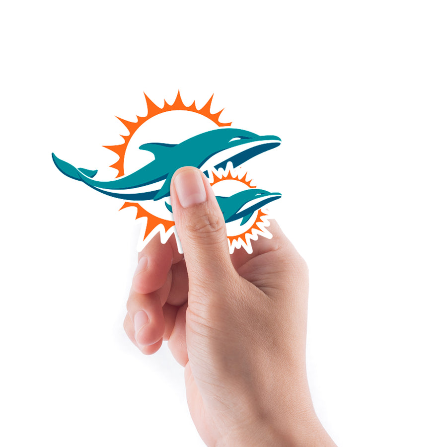 Miami Dolphins - 5 Logo Minis (Mixed Sizes) - Official NFL - Reusable Vinyl Decals