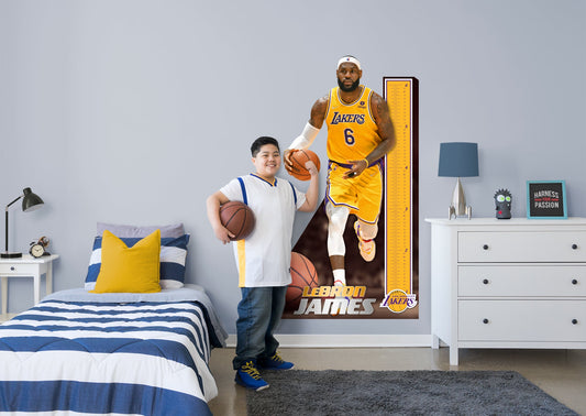 Los Angeles Lakers: LeBron James No.6 Growth Chart - Officially Licensed NBA Removable Adhesive Decal