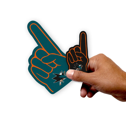San Jose Sharks:  2022  Foam Finger Minis        - Officially Licensed NHL Removable     Adhesive Decal