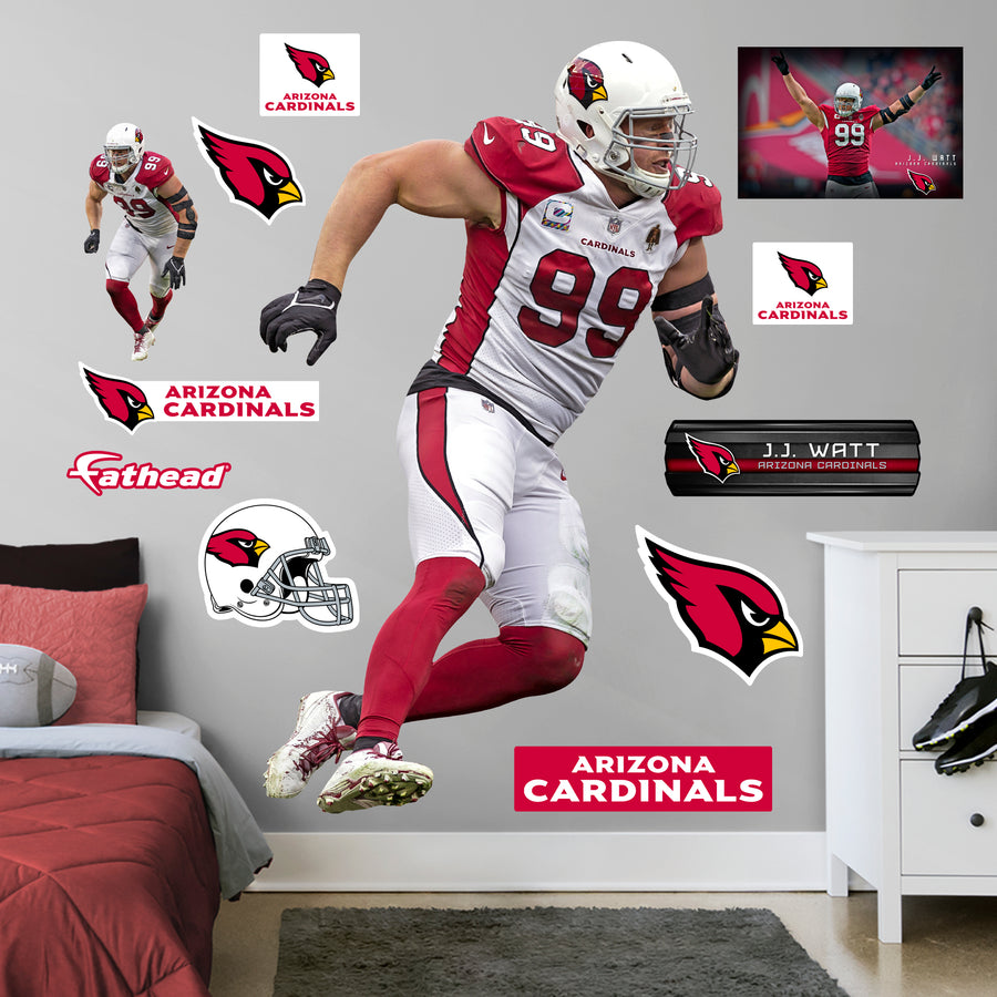 J.J. Watt - RealBig Collection - Official NFL - Arizona Cardinals - Reusable Vinyl Wall Decals #1