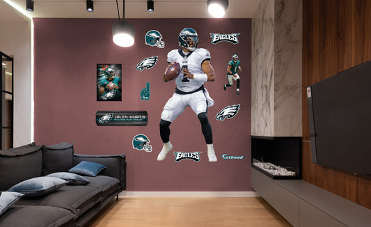 Philadelphia Eagles: Jalen Hurts 2021 Away        - Officially Licensed NFL Removable     Adhesive Decal