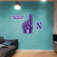 Northwestern Wildcats:    Foam Finger        - Officially Licensed NCAA Removable     Adhesive Decal