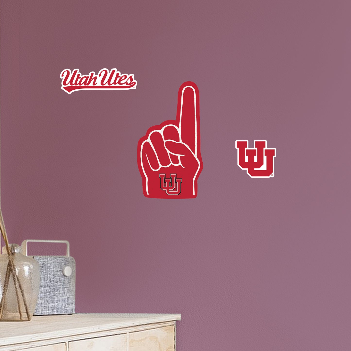 Utah Utes:    Foam Finger        - Officially Licensed NCAA Removable     Adhesive Decal