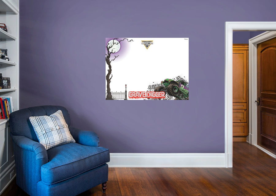 Grave Digger - Dry Erase - Official Monster Jam - Reusable Vinyl Wall Decal