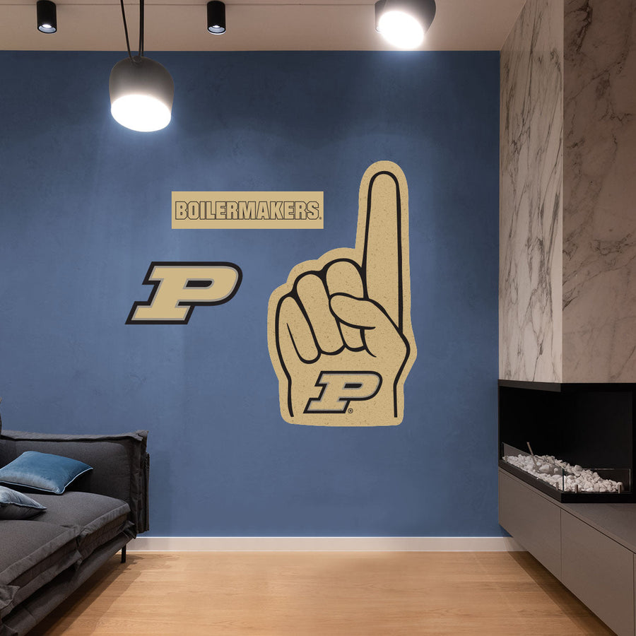 Purdue Boilermakers - RealBig Foam Finger Collection - Official NCAA - Reusable Vinyl Wall Decals